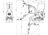 Mini-pelle 1 tonne moteur Koop 7 kW 1 cylindre MW Tools